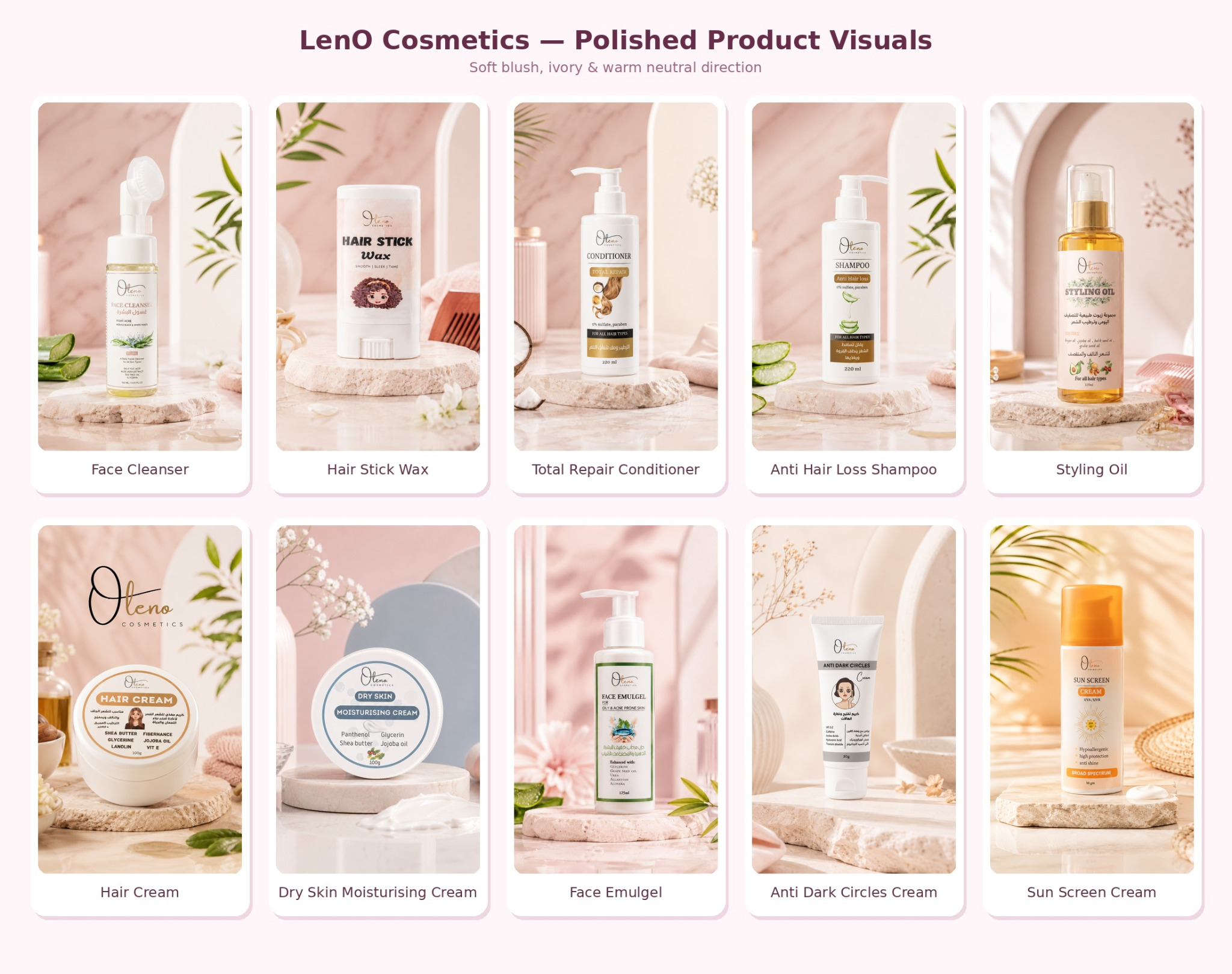 LenO Cosmetics website visual